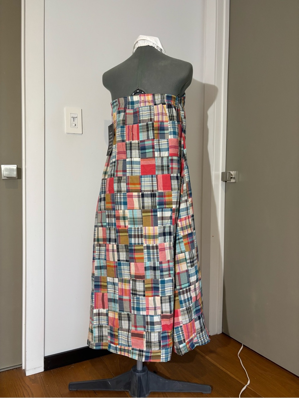 Tuckernuck Heritage Madras Jagger Maxi Dress Patchwork Halter NWT - Picture 3 of 13